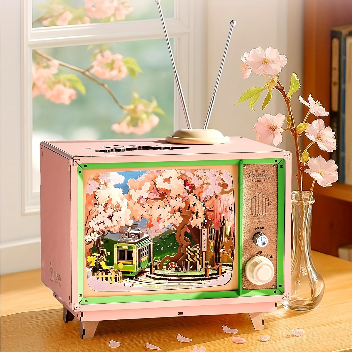 3d wooden puzzle book nook kit japanese cherry - Temu