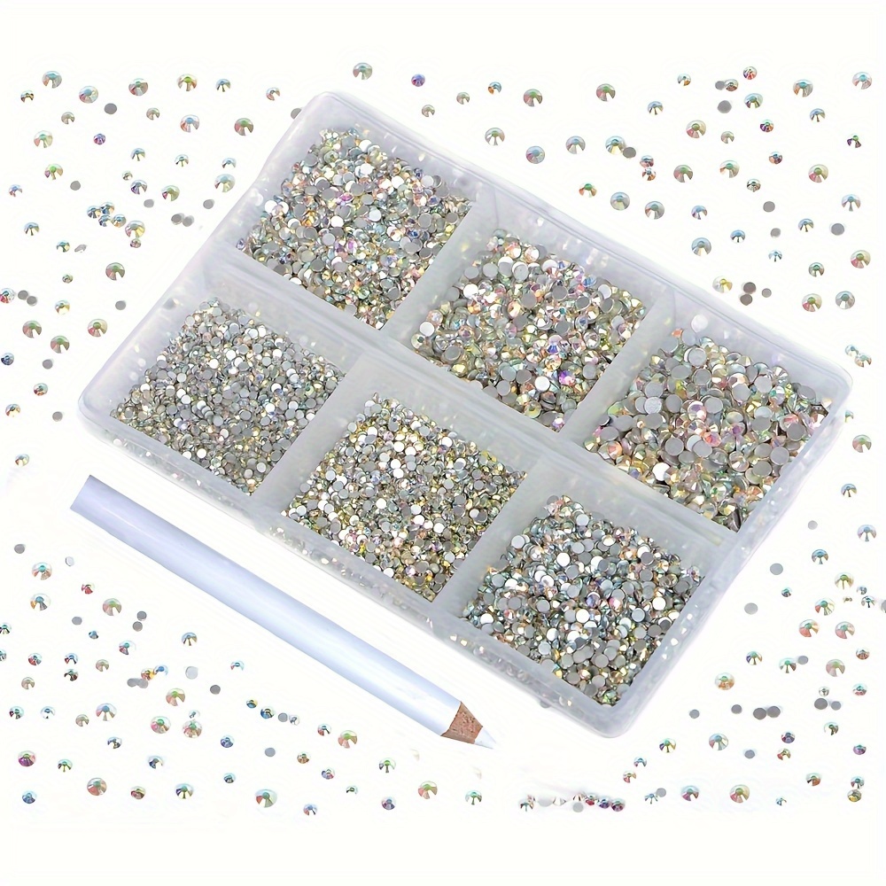 

7200pcs Mixed Ab Rhinestones Set - Flatback For , Art & Crafts Picking Pen