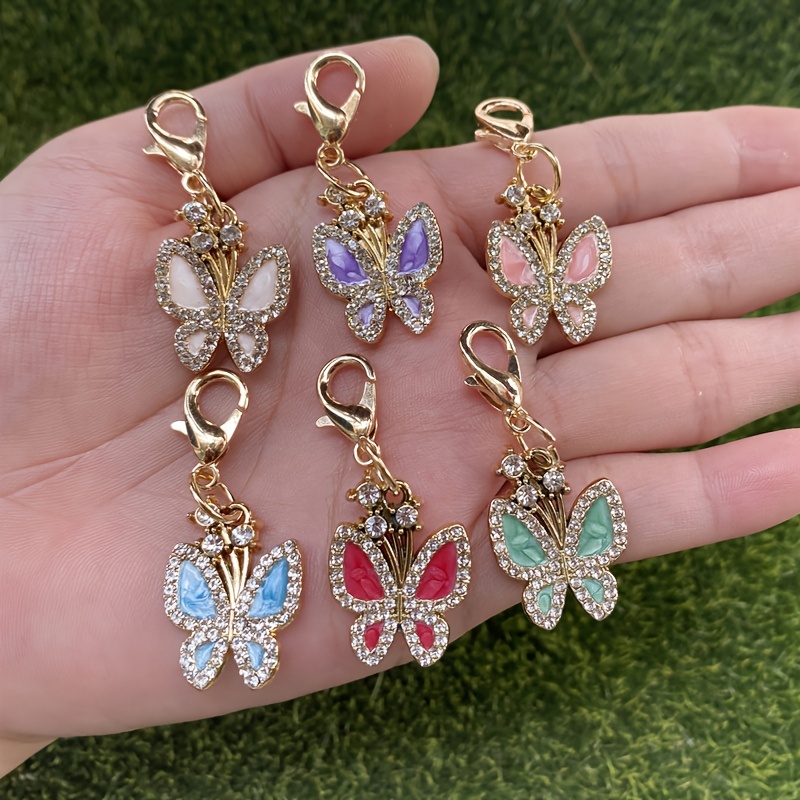 TEMU Multicolore - 6 Porte-clés Nœuds Élégants, Stylés et Brillants (avec Mousquetons), Convient pour Fêtes et Anniversaires, Cadeaux de Mariage,