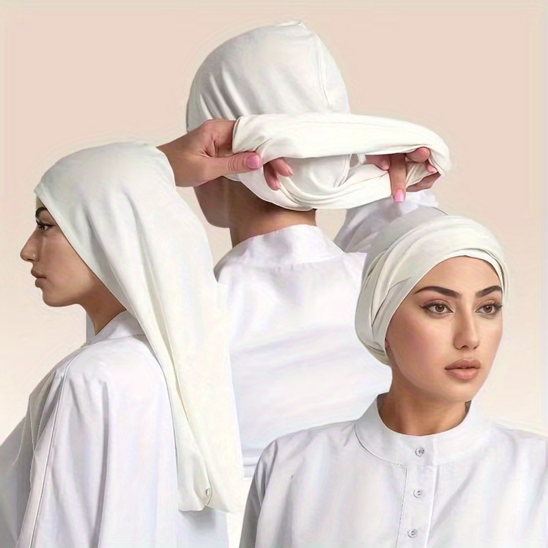 1pc Women's Solid Color Headscarf - Lightweight Elastic Soft Multifunctional Hijab for Yoga, Sports & Daily Wear, 3-Way Wear (Neck Scarf/ Covering/Temple Hair Accessory), Traditional Modest Cover