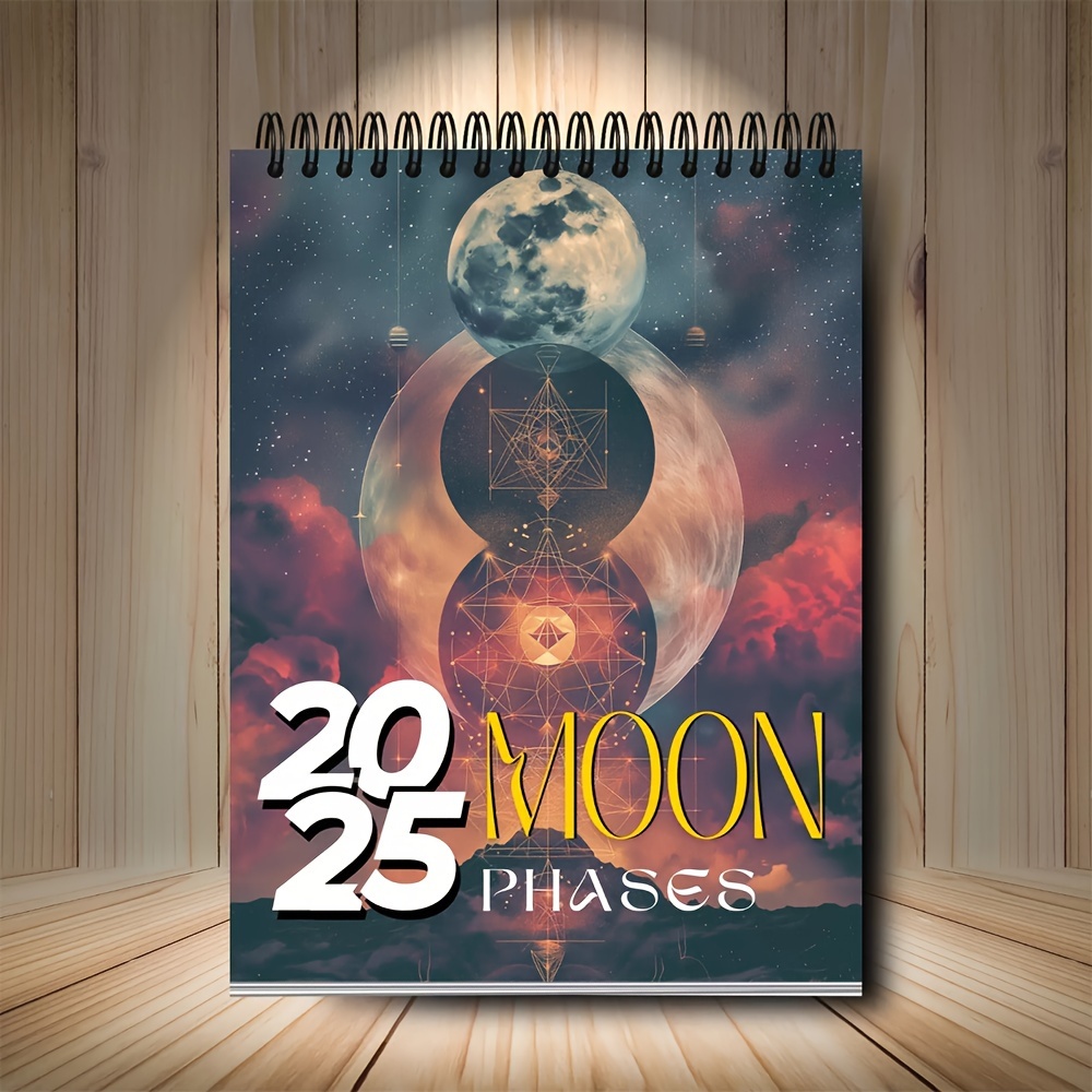 

2025 Moon Phases Wall Calendar - Laminated Monthly Moon Cycle Planner - Everyday Organizer & Daily Schedule - English Language Edition