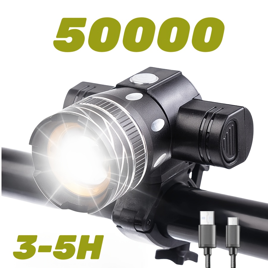 

- Led Headlight - Rechargeable, Usb , Aluminum Alloy, Non-waterproof, For Riding & Biking