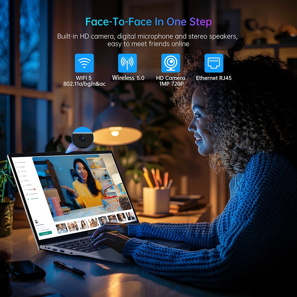 17,3 Inch Laptop, 16GB DDR4 512GB SSD Notebook, N-95 Processor tot 3,6GHz, Draadloze WiFi 5.0, 3 X USB 3.2