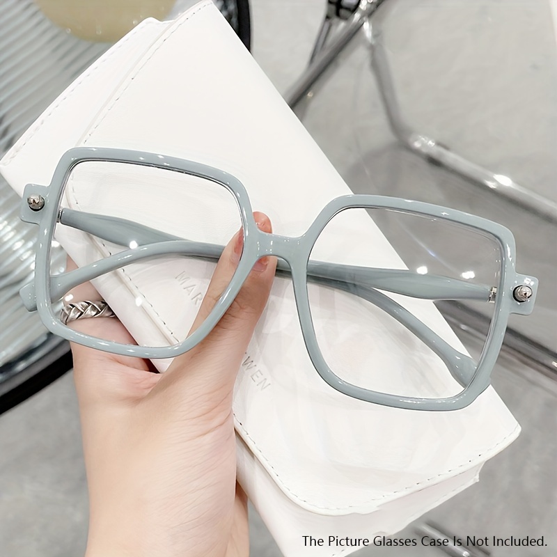 

Oversized Square For Women Clear Lens Minimalist Style For Daily Decoration Computer Spectacles