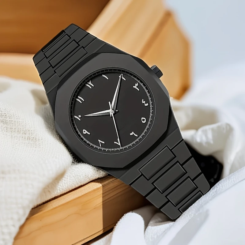 stylish and minimalist watch made of silicone featuring a detachable strap and unique arabic dial water resistant up to 30 meters making it outdoor activities or fitness runs suitable for men and women offering a fashionable look details 2
