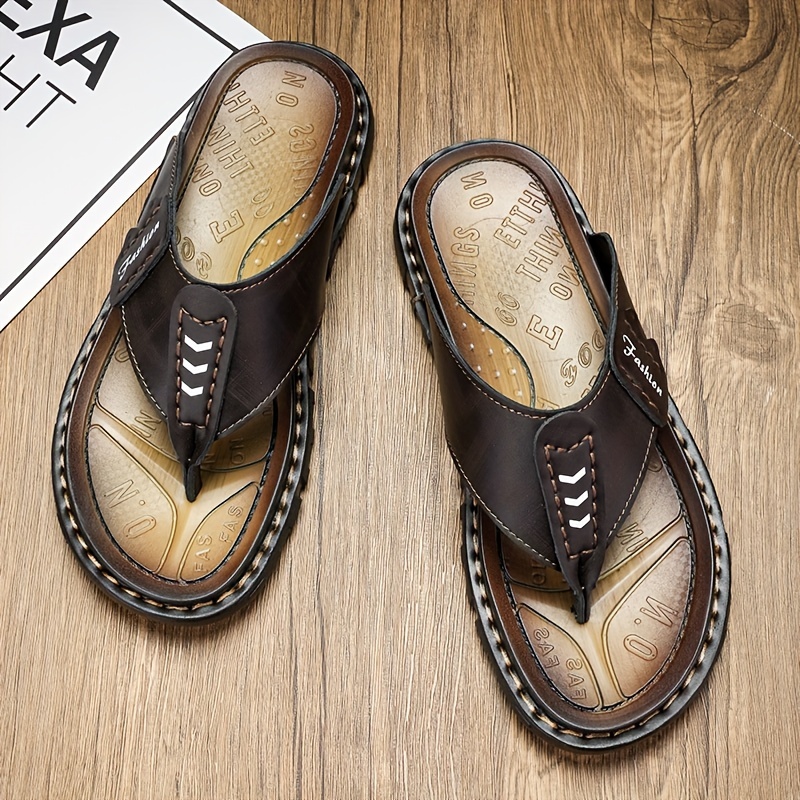 mens trendy solid flops comfy non slip rubber Temu Kuwait