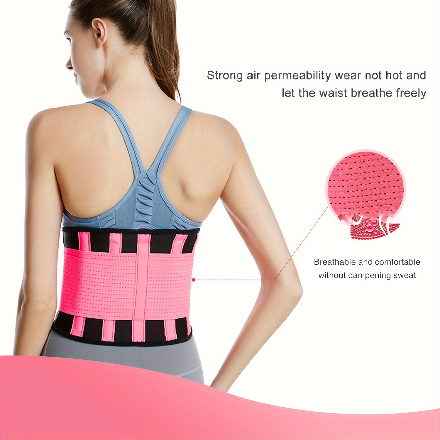 Back Brace Waist Trainer Belt Spine Support Breathable Lumbar Corset Gym  Belts