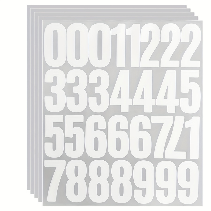 TEMU 5 Sheets/150pcs 2-inch Numbers Stickers, Waterproof Address Labels For Office, School & Home Door Signs, Number Tags, Poster Bulletin Board