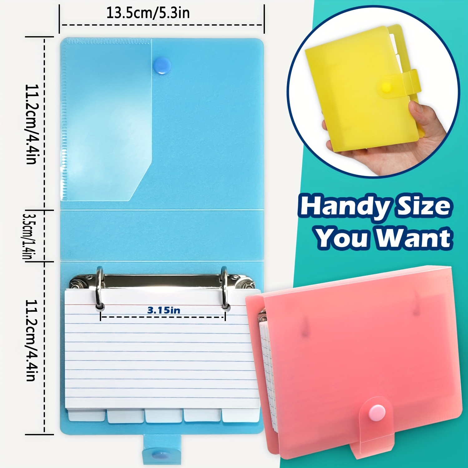 3x5 Lined Index Cards 1 Ring Binder Holder 5 Dividers 100 Temu