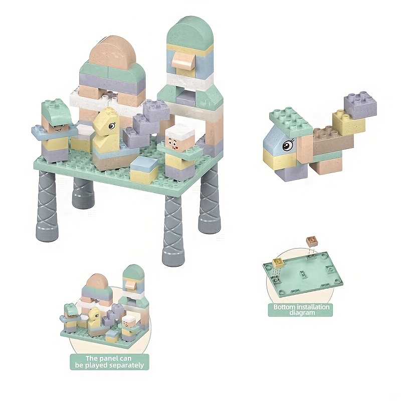 56pcs Colorful Plastic Building Blocks Toy Ideal Holiday Gift