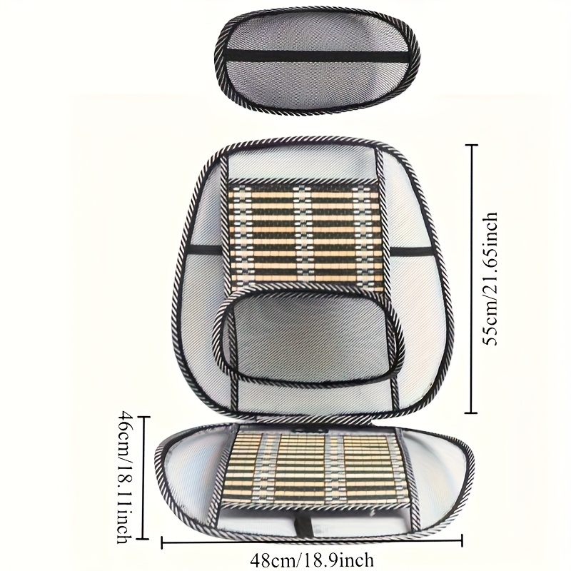 TEMU 3pcs Améliorés [Toit Ouvert et -Tête Complet] Tapis Rafraîchissant d'Été pour Siège Auto, Coussin de Siège Confortable Rafraîchissant d'Été pour
