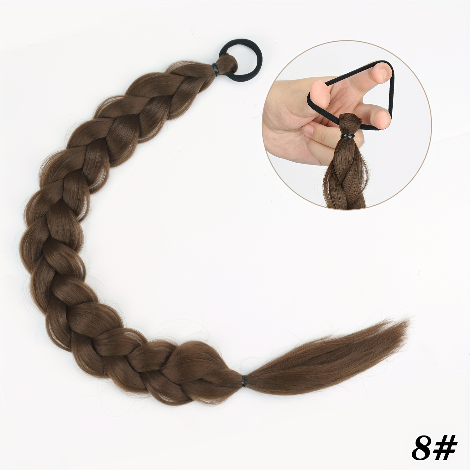 E-shop Synthetische Cool Braid, elastisches Band Twist Extension Pferdeschwanz, hakenbesetzter Spitzen-Pferdeschwanz, Halloween