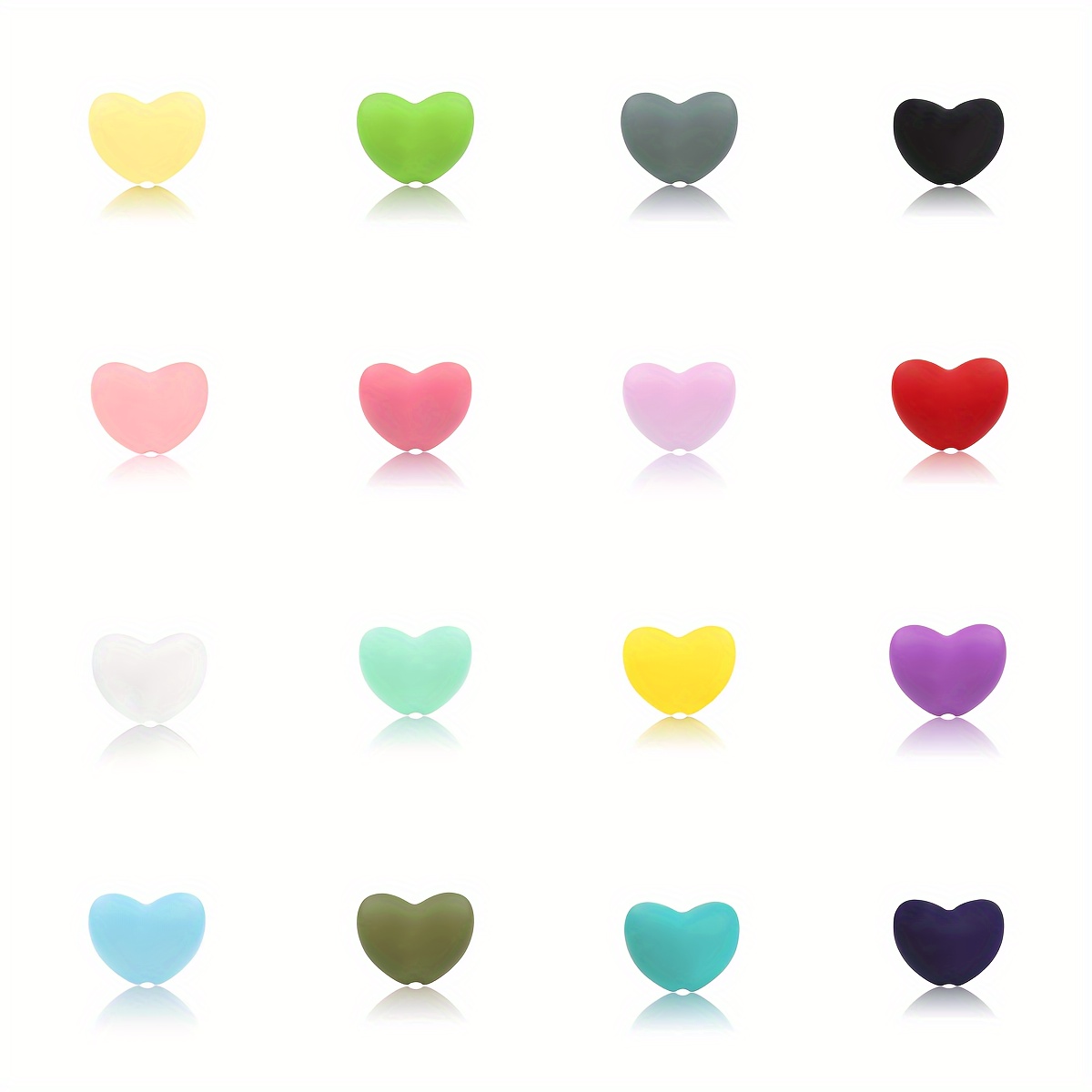 

10 Pcs Heart Shape Silicone Beads For Jewelry Making Diy Pens Characters Key Bag Chain Bracelet Necklace Handmade Craft Supplies