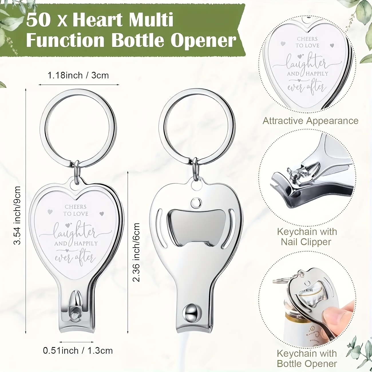 Customized Heart-Shaped Multi-Purpose 3-in-1 Gift Nail Scissors