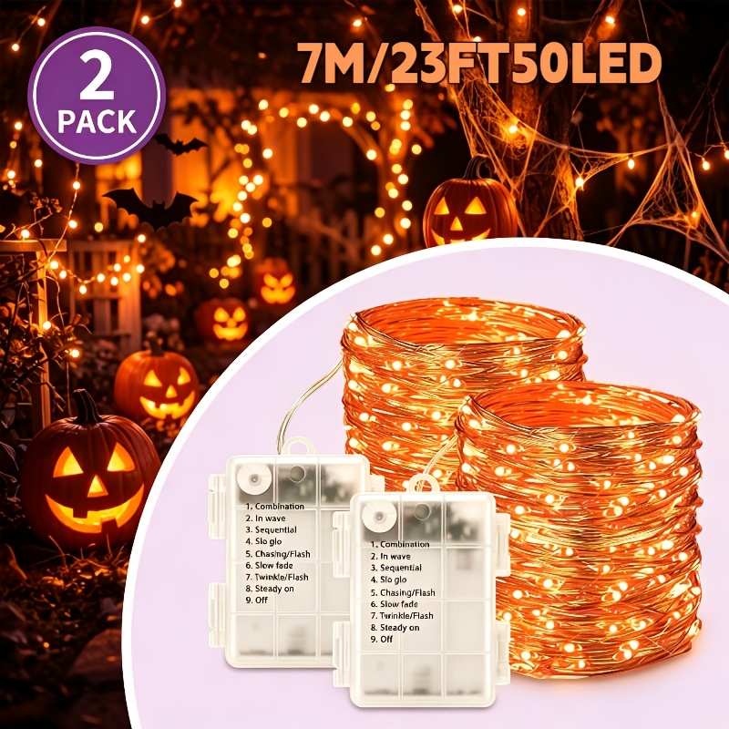TEMU 2pcs Halloween Fairy. Battery Powered (batteries Not Included), Ip54, Indoor And Outdoor Led Halloween Decorations. 8 Lighting . Suitable For