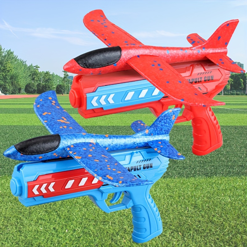 

Kids' Foam Airplane Launcher - Fun Outdoor Hand-thrown Cartoon Glider Toy For Ages 3-8, Durable Pp Material