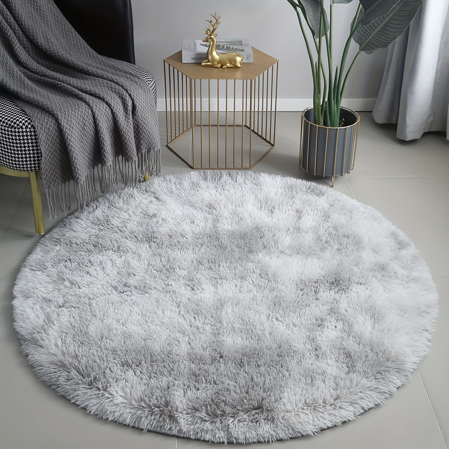 1  and fluffy shaggy rug non slip and waterproof   living room bedroom nursery game room   carpet teenage room decoration and room decor 4x4 details 7