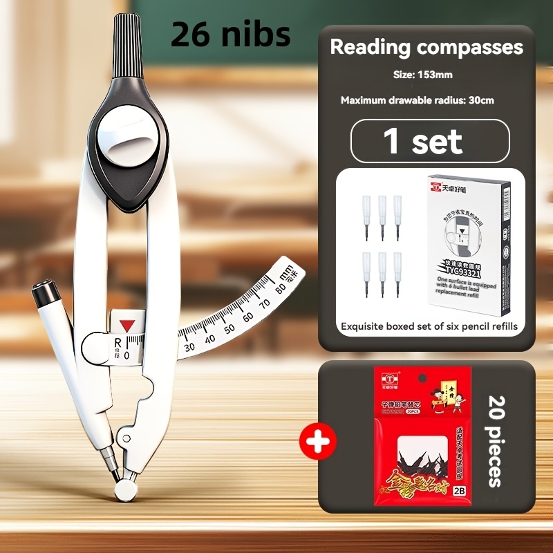 Professional Drawing Tool, Ruler and Compass Set