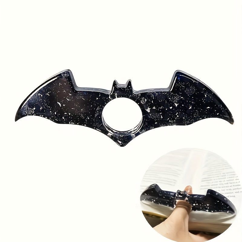 Image of 1pc Acrylic Bat-shaped Thumb Book Page Holder, Halloween Gift Bookmark Clip, Book Opener Clamp For Book Lovers, Teachers, Students, Reading Additions