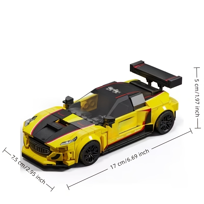 Yellow Sports Car Building Blocks, Supercar Model Gift
