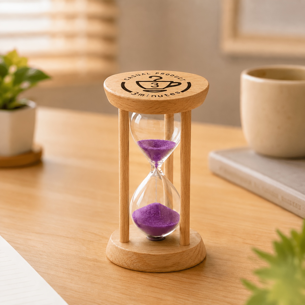 Image of Wooden Sand Timer 5-minute 3-minute Timer Stunning Glass Mini Sand For Productivity, Meditation & Decor, 5 Min Small Timer For Toothbrush, Kitchen, Office, Yoga, Game