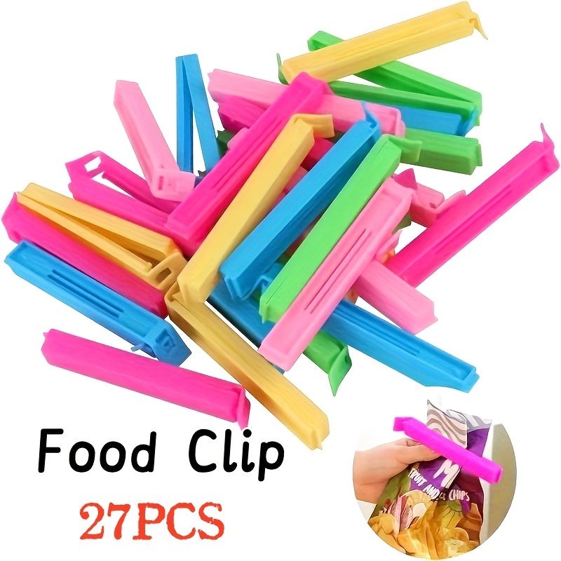 TEMU Set Of 27 Reusable Clips For Sealing Food Bags, Ideal For Potato Chips . Kitchen Storage Additions Feature A User-friendly V-shaped Design That