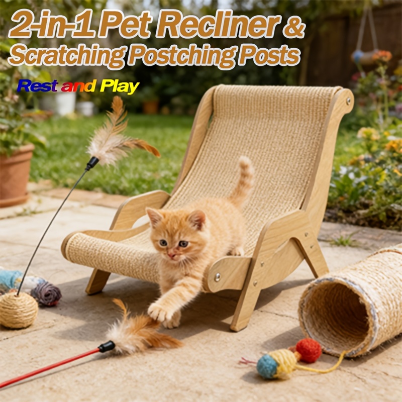 E-shop 2-in-1 Haustier-Liege, Kratzbaum, Multifunktionales Katzenmöbel, Balkon-Katzenliege, Langlebiges Haustiermöbel, , Das Geschenk für Ihr geliebtes