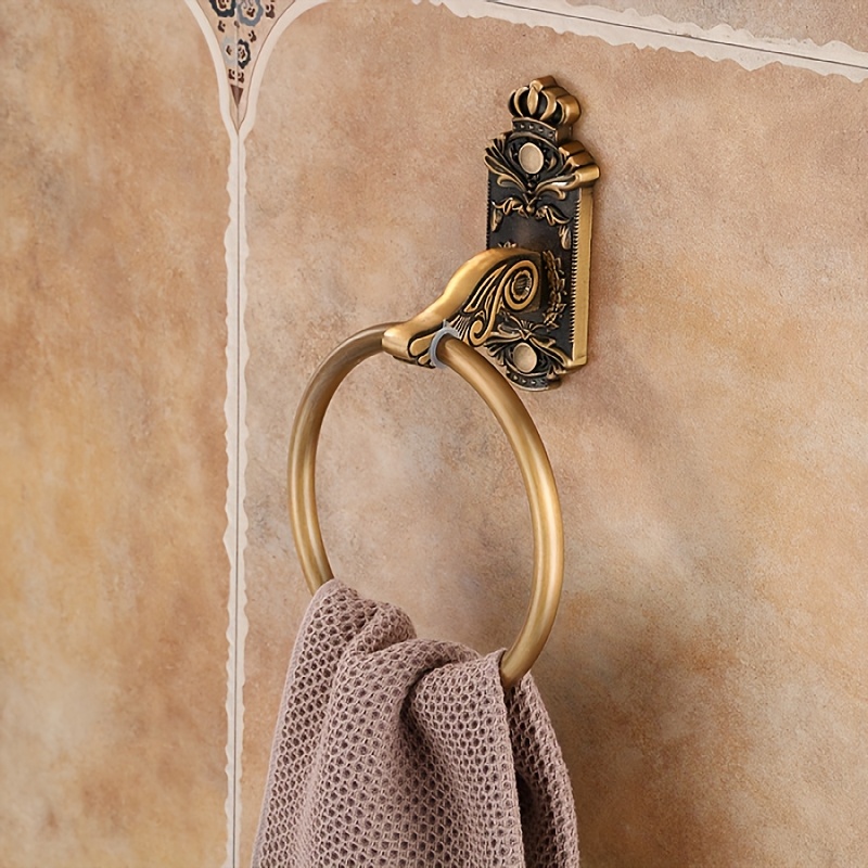 Vintage Towel Rack, Bath Towel Rack, Wall-mounted European Style Vintage Wall-drilled Space Bathroom Hanging Accessory