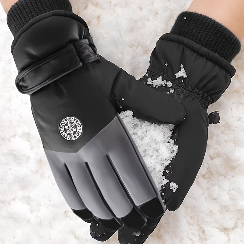 

Snow Ski Gloves Winter Outdoor Men's Riding Plus Velvet Thickened Warm Coldproof Waterproof Touch Screen Gloves