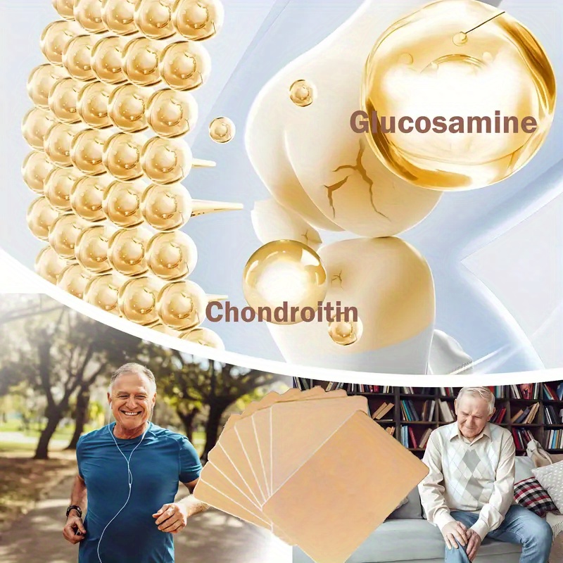 Multi-Pack Glucosohenamine & Chondroiten Warming Heating Bandages - Senior-Friendly for Knees & Back, Joint with Long-Lasting Warmth, Elastic Adhesive for easy Application ( Grade)