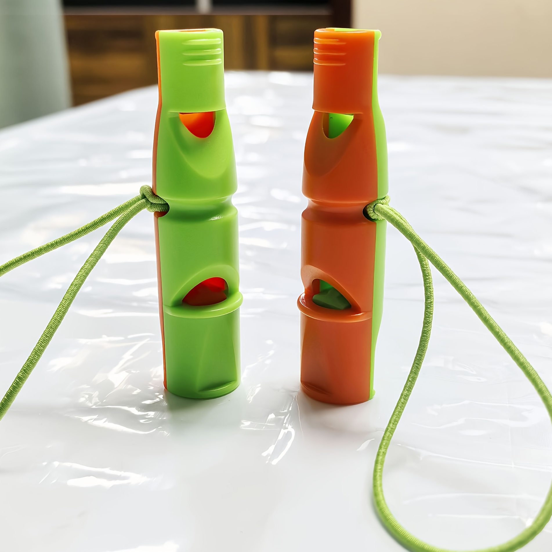 2pcs Set Of Dual-sound Frequency Dual-color Whistle, To Train With Different Commands, All Purpose Stop-barking Whistle, With