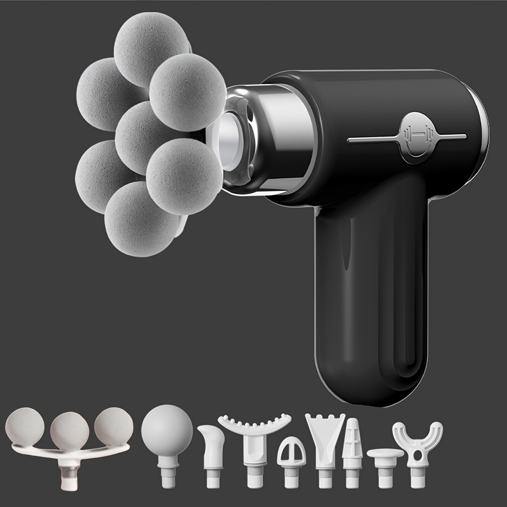 7-Head Rechargeable Massager Gun/10 Interchangeable Heads & USB/Quiet Portable Muscle Massager/Full Body, Ergonomic Back Massager/Travel, Gym, Athletes/Ideal Gift for Muscle - Image 10