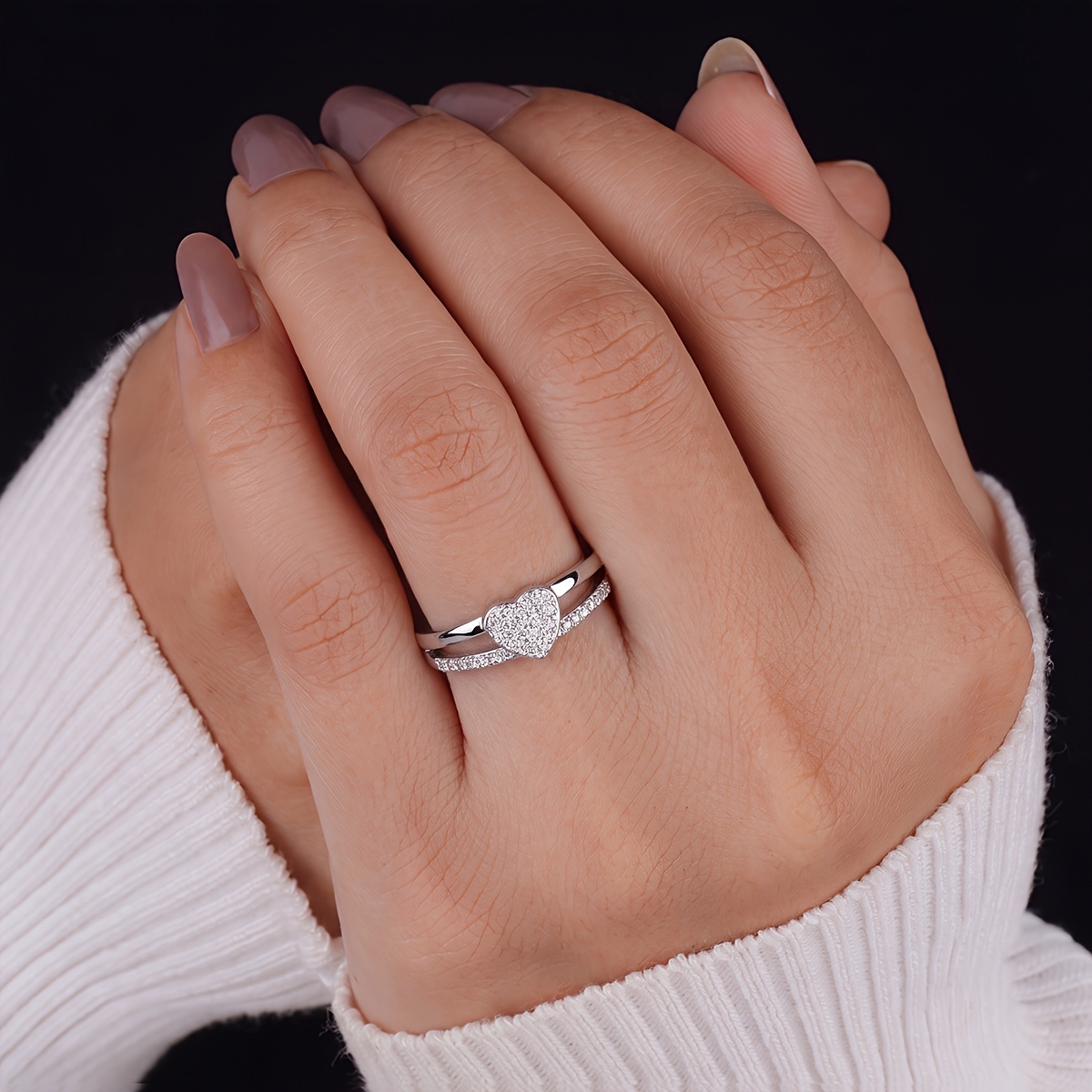 Women's Shiny Synthetic Zirconia Heart Adjustable Toe Ring