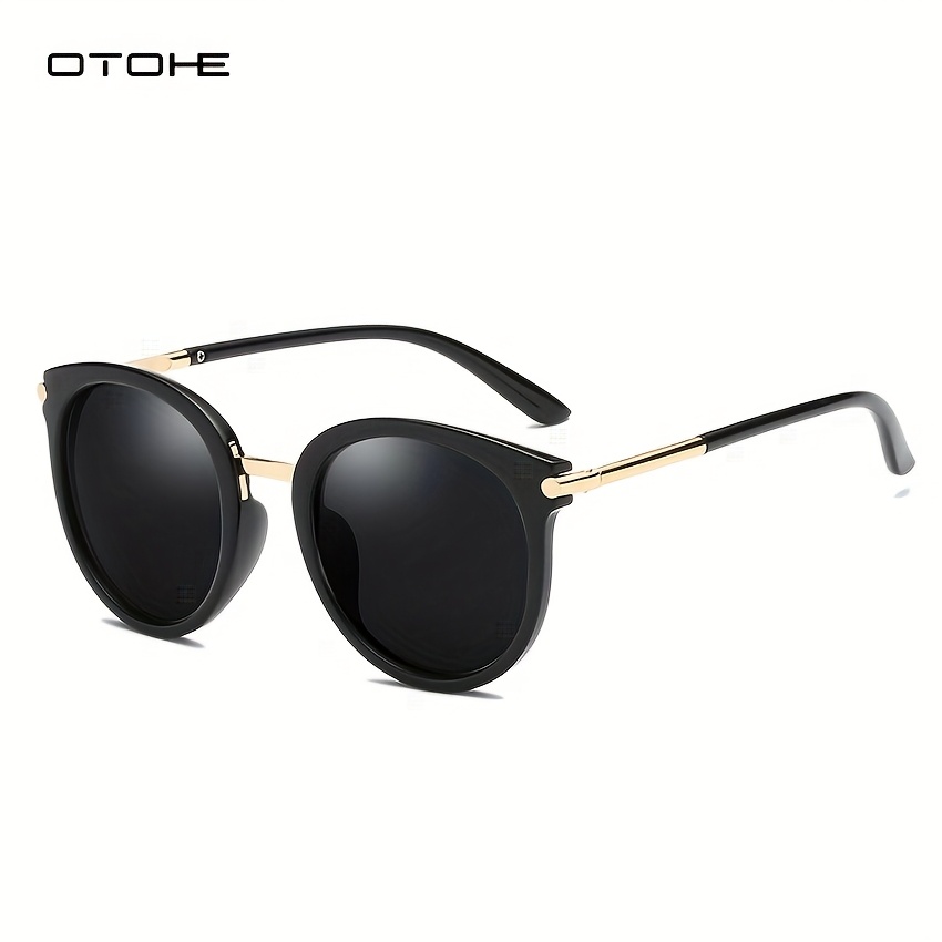 TEMU Unisex Polarized Sunglasses Round Frame Sunglasses Fashion Driving Sunglasses Uv400 Clear Sunglasses Cycling Riding Running Sunglasses For Men