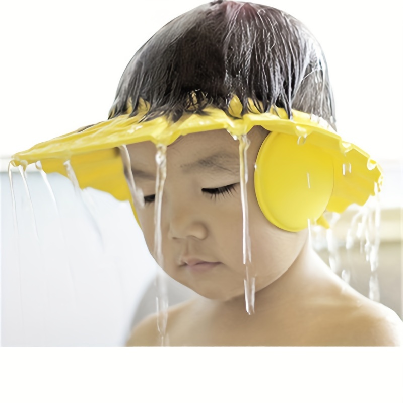 

Ultra-soft Adjustable Kids Shower Cap With Ear Protection - Perfect For Infants & Toddlers, Bathing Accessory