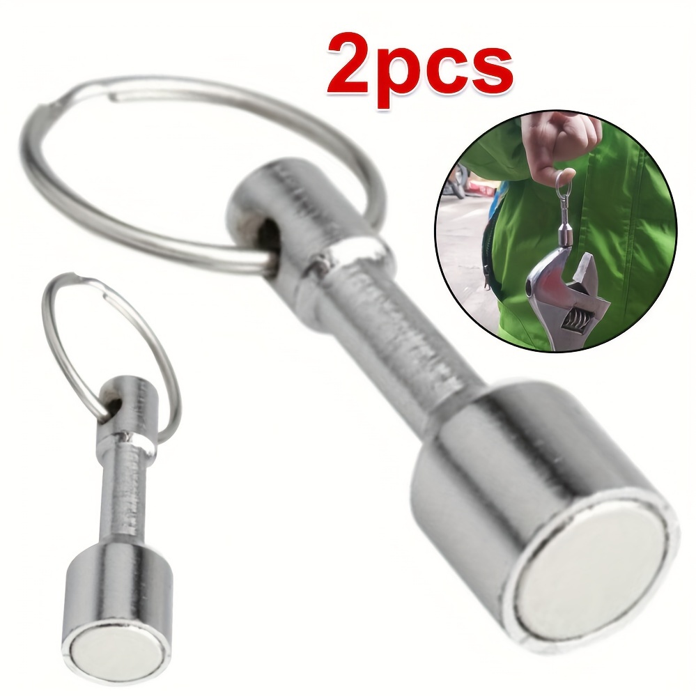 

2pcs Super Strong Neodymium Magnetic Key Rings - Polished Metal, Industrial Hardware