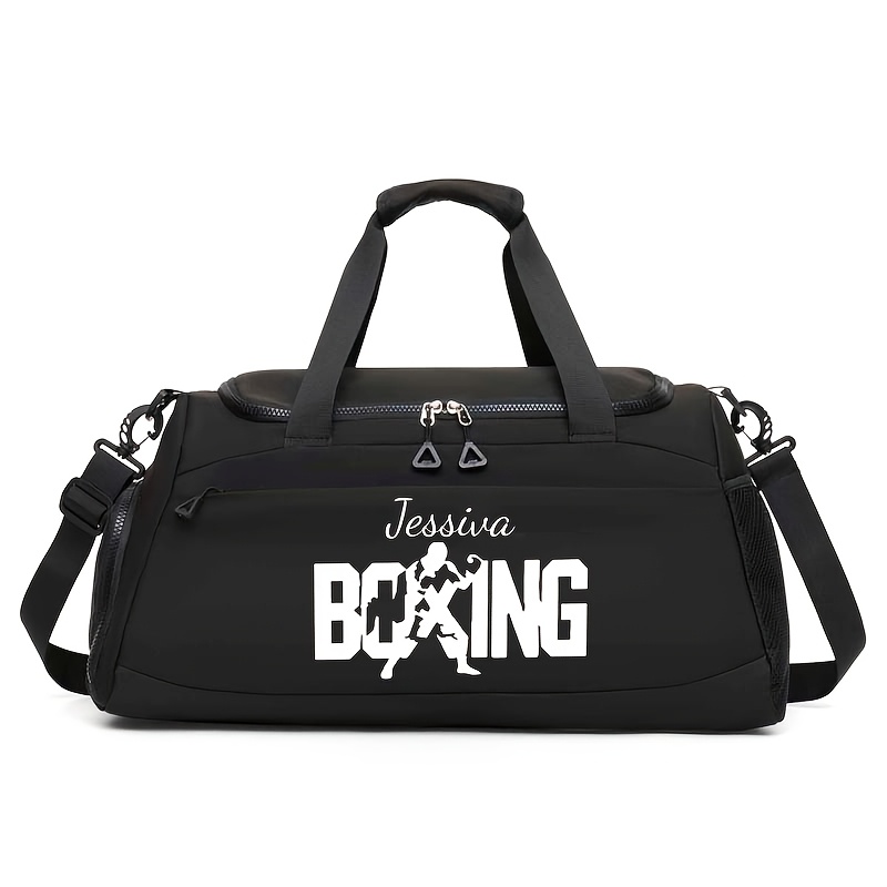 TEMU Personalized Customizable Fashion Boxing-themed Print Sports Gym Bag - Worn Crossbody, Casual Large Capacity, Can Gear, Suitable For Fitness,