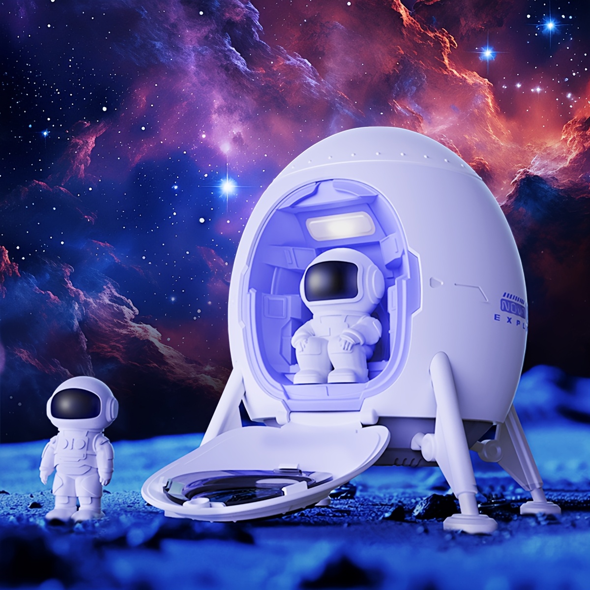 Bright outlets Blue Floating Astronaut Light Room Decor