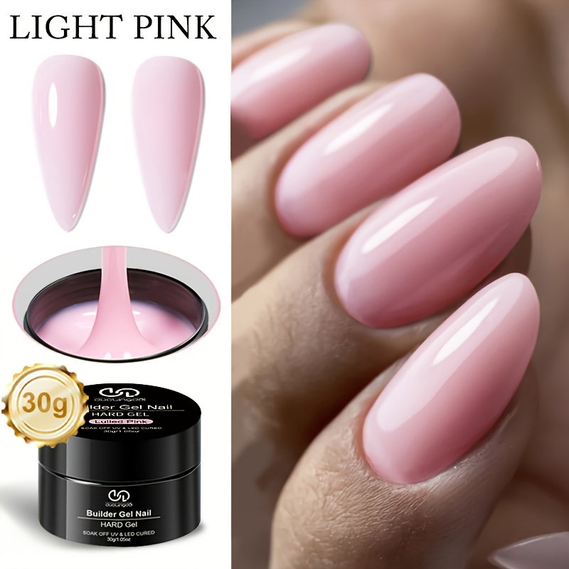Image of Builder Nail Gel - 1.05 Oz Light Pink Hard Gel For Extension Nail Art Manicure Starter For Professional Nails Salon Home