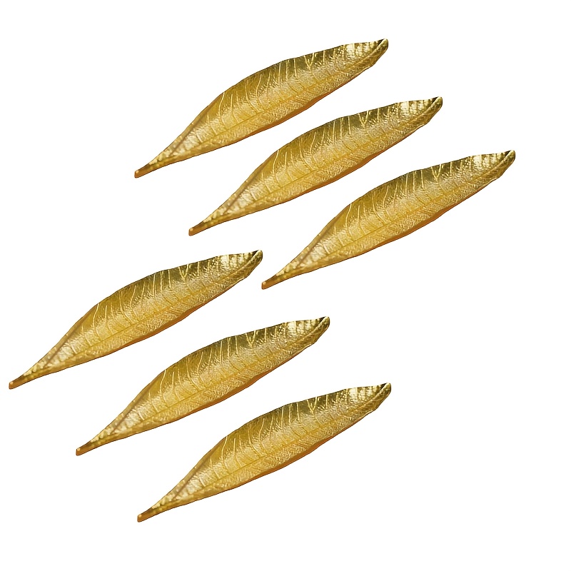 TEMU 6pcs Leaf-shaped Incense Holders, Realistic Texture With Clear Veins, Suitable For Sizes Of Incense, Lightweight And Compact, Convenient To Use,