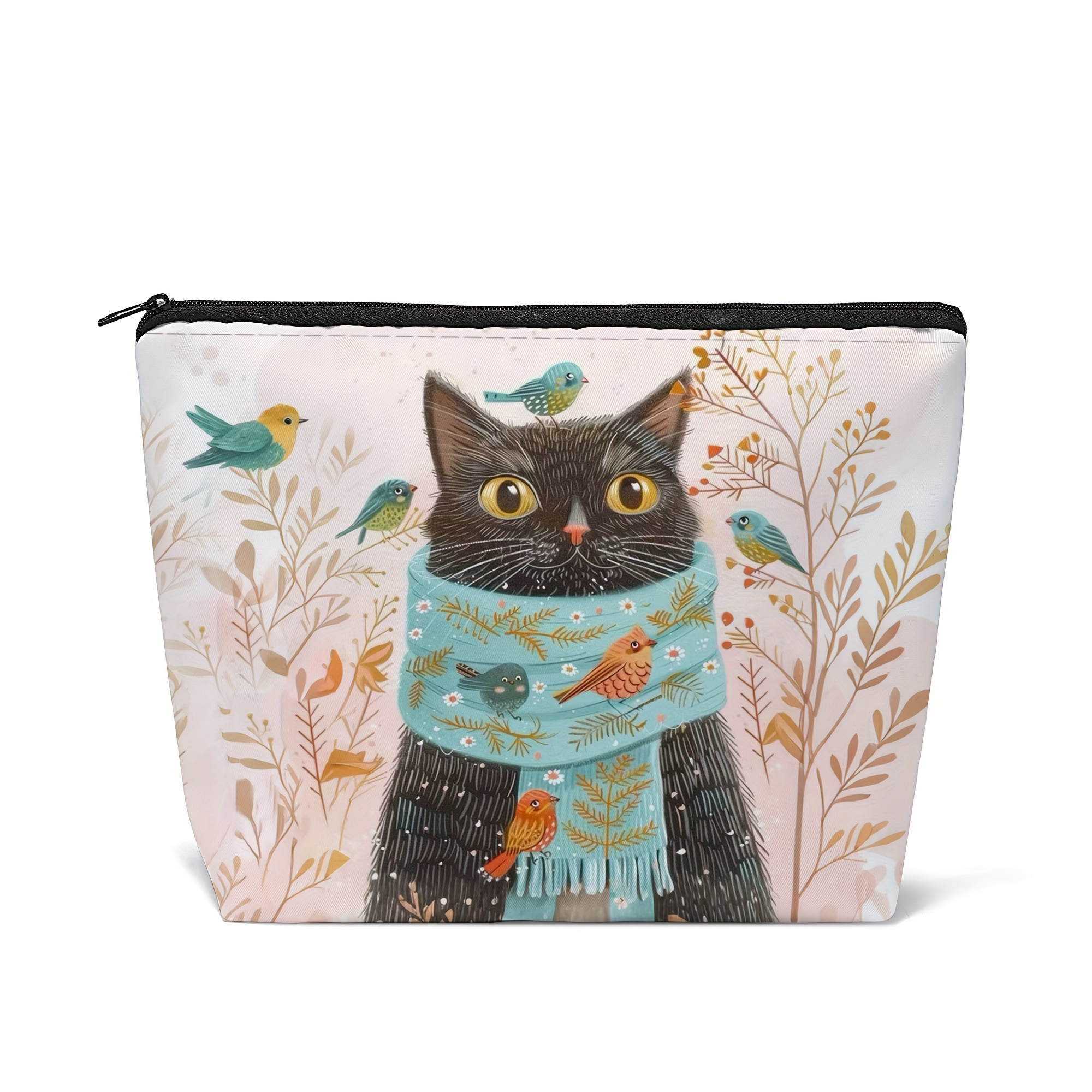 

Women's Cat Cosmetic Bag, Polyester , For , Unisex, -free,