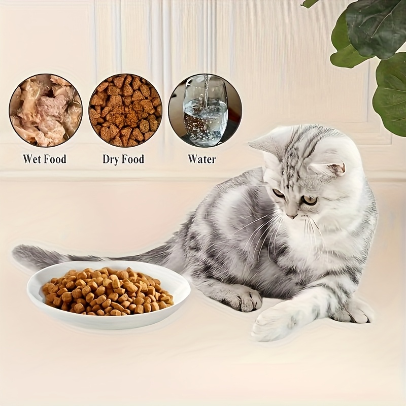 ceramic cat bowl paw print fishbone pattern anti slip pet Temu