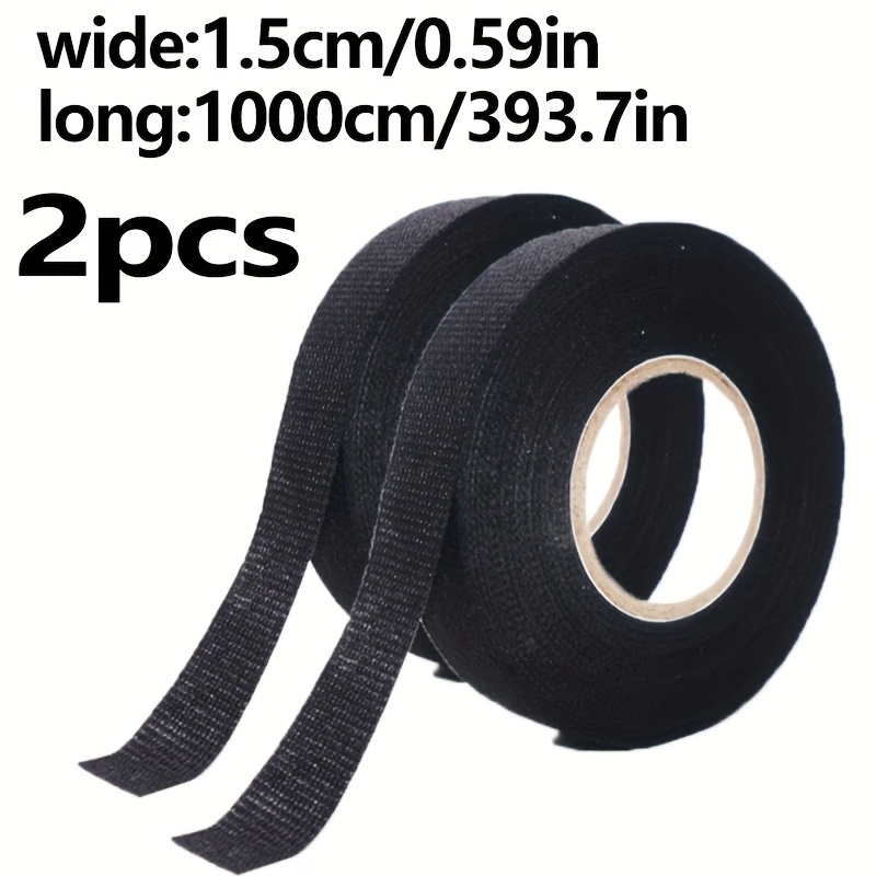 1/2 -tear Black Velvet Wire Harness Tape – 1000cm/393.7in, 9/15mm Wide For Car Wiring And Bonsai Projects, Durable And Flexible Adhesive For Secure Wire Management