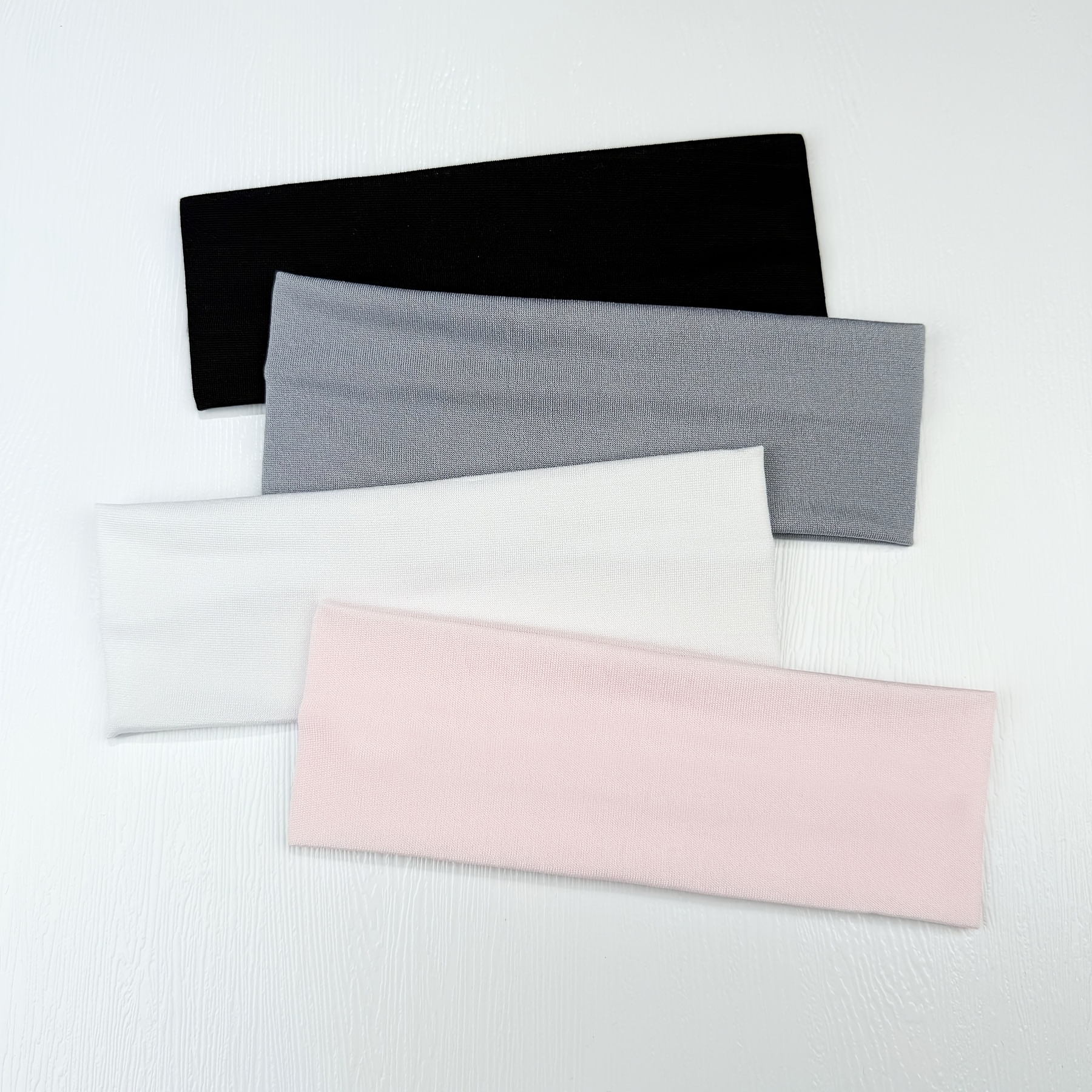 4pcs Solid Color Wide Turban Hairbands - Stretchy, Elastic & Grip - Perfect For Workout, Yoga & Sweat - Stylish Head Wraps For Women