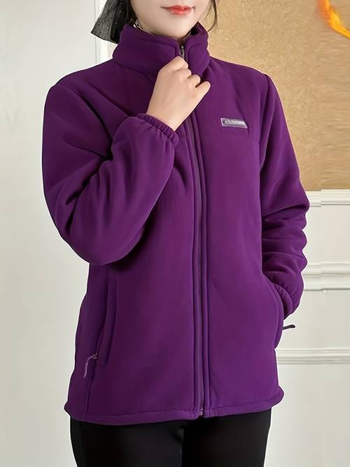 womens thickened winter jacket full zip line coat warm outerwear suitable for cold weather machine washable zipper jacket for office casual casual attire long sleeve with silhouette no