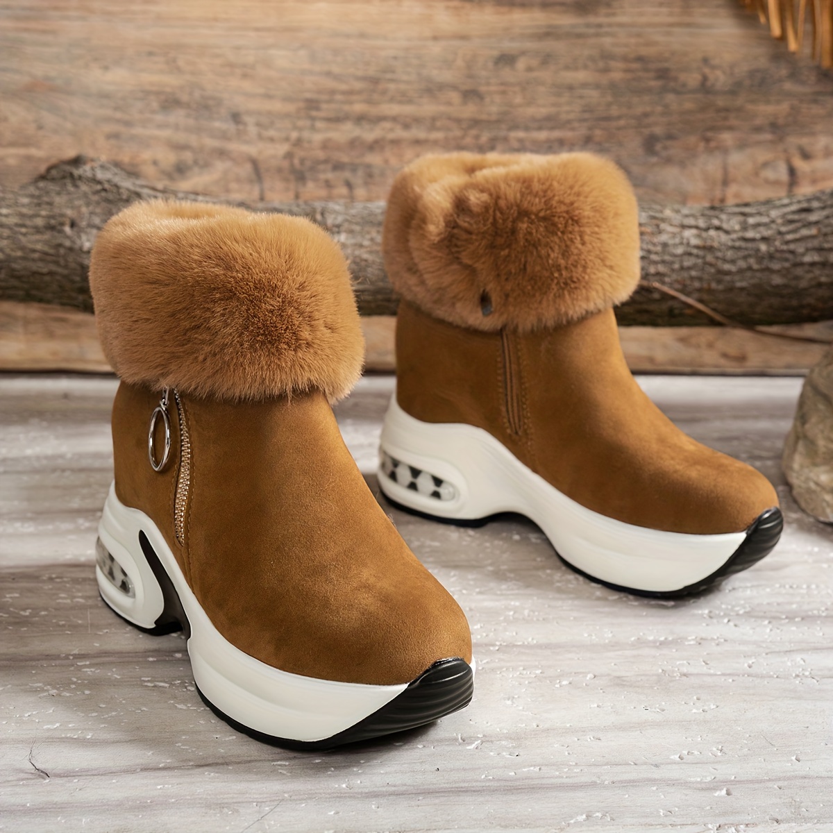 Ankle Boots Closed Toe Shoes For Winter Women's Winter Plush-Lined