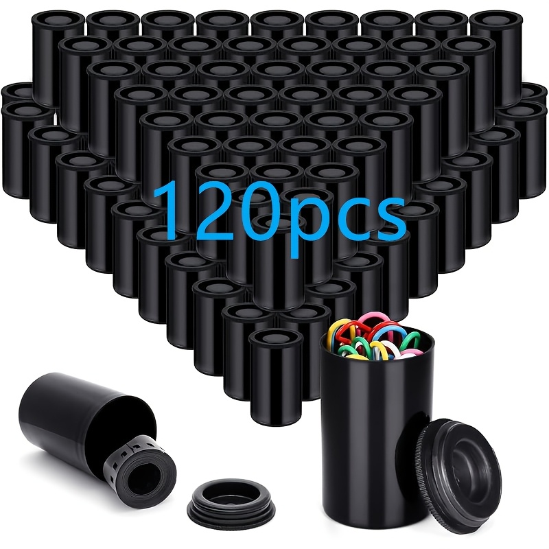 Image of Set Of 120 Empty Plastic Film Tanks With Lids, Ideal For Storing Small Camera Reels And Additions, Perfect For Rocket Experiments, Fishing Hooks, Film, Keys, , And Art Beads, Scrapbooking Storage