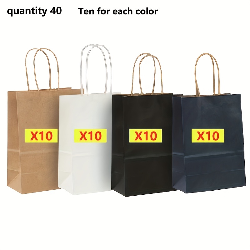Image of Gift For Her/him 40pcs Multicolored Paper Gift Bags With Handles - Perfect For Party Favors, Shopping, Birthday And Holiday Gifts, Small Businesses, Halloween, Christmas