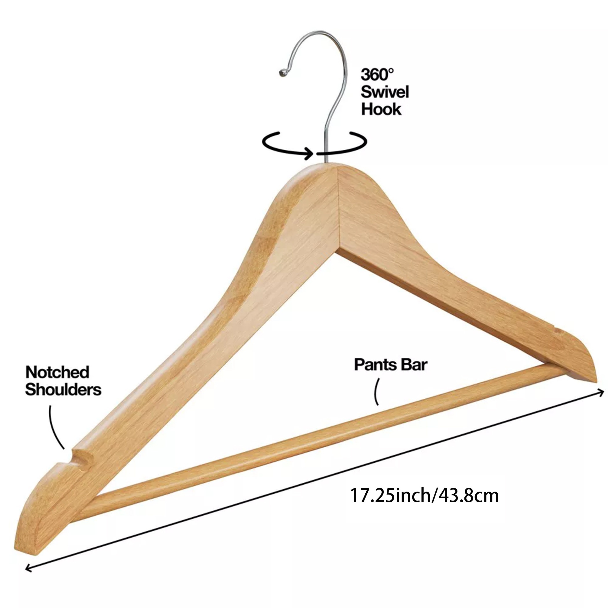 Wooden Hangers Natural Wood Durable Heavy Duty Coat Hangers - Temu