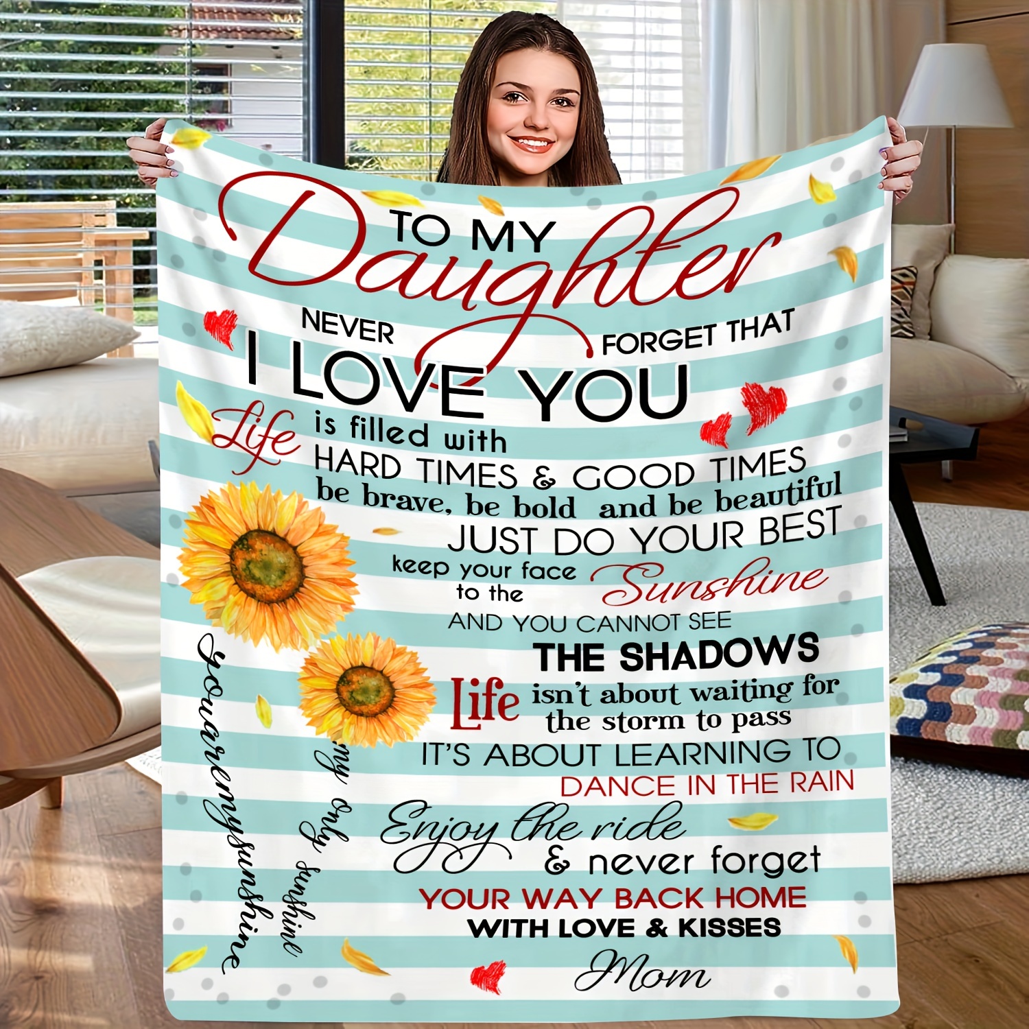 

Mother's Gift For Daughter Blanket Holiday Gift Blanket Birthday Gift Blanket Soft Flannel Sofa Blanket Tv Blanket 1